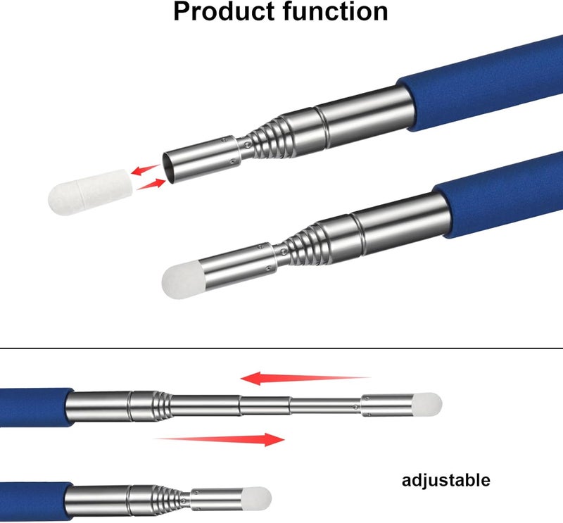 تشينكو 4 Pieces Retractable Teacher Pointer for Classroom Teaching Whiteboard Telescopic Pointer with Lanyards and 6 Pieces Extra Felt Nibs for Teachers Coach(39 Inches) - Image 3