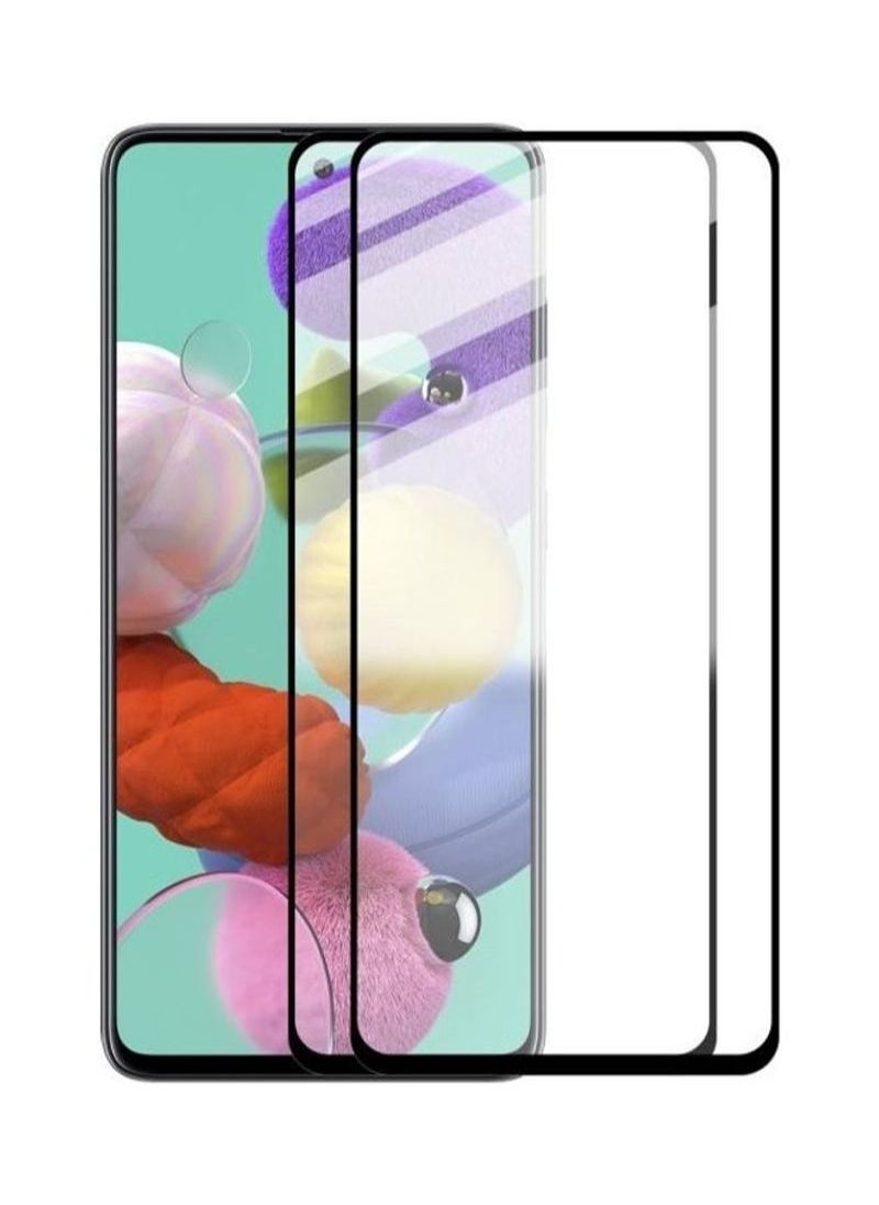 BORTONY Pack Of 2 Hat-Prince Full Glue 9H 2.5D Tempered Glass Full Coverage Film For Samsung Galaxy A51 Clear  - Image 1