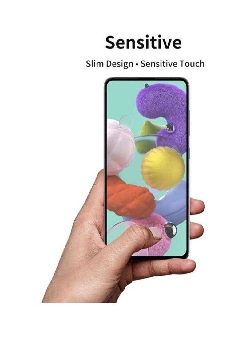 BORTONY Pack Of 2 Hat-Prince Full Glue 9H 2.5D Tempered Glass Full Coverage Film For Samsung Galaxy A51 Clear  - Image 3