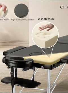 CityRiya-Long Massage Table Professional Massage Bed Portable Height Adjustable Lash Bed for Eyelash Extensions Facial Care Table Salon Spa Bed Folding Lash Tattoo Bed with Carry Bag Easy Set up  - Image 2