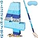 PCFING 20 Inch Number 4 Piata Blue Silver with 30 Inch Piata Stick Blindfold Confetti for Boys Girls Adults Birthday Party Decorations Anniversary Celebration Fiesta - Image 2