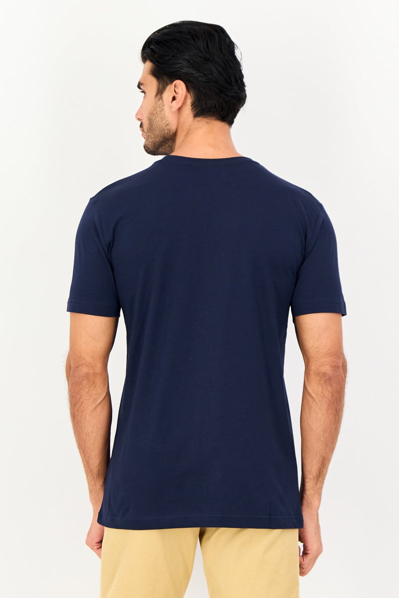 NAUTICA Men Crew Neck Graphic Print Short Sleeve T-Shirt, Navy - Image 2