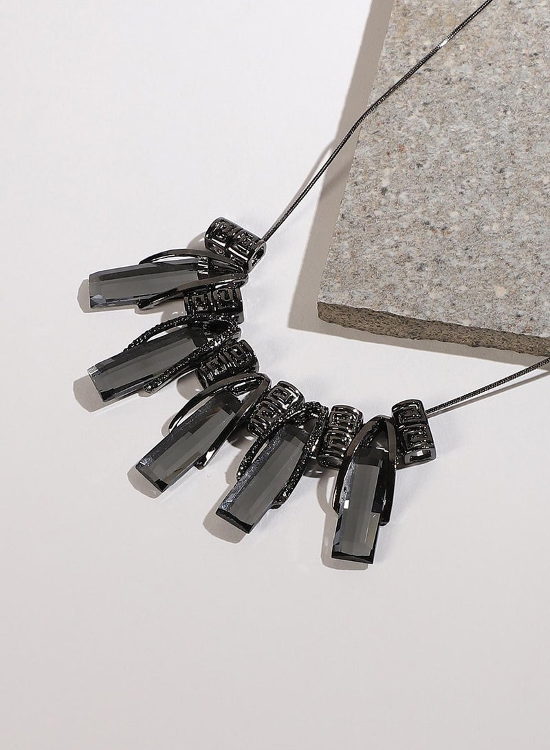 SOHI Metallic Petals Collar Artificial Necklace Jewellery - Image 3