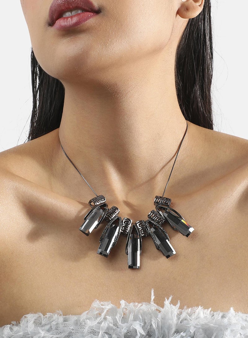 SOHI Metallic Petals Collar Artificial Necklace Jewellery - Image 1