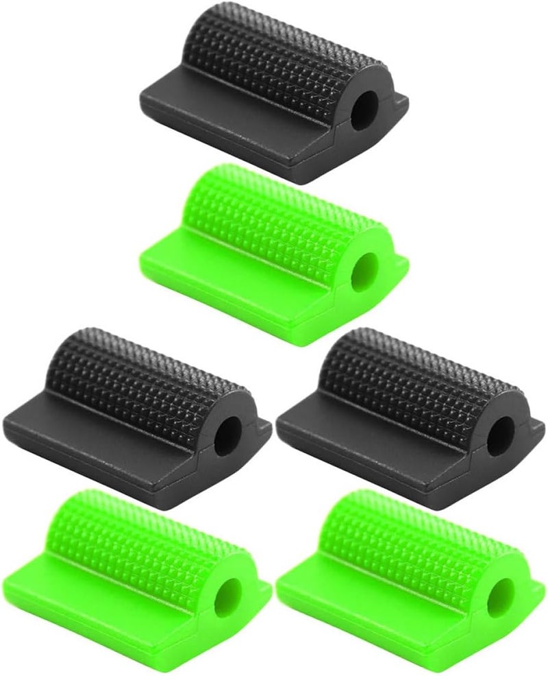 6pcs Motorcycle Gear Shift Protector Covers Rubber Non-Slip Shifter Boot Pads Green and Black Set for Motorbike Shift Lever Protection - Image 1