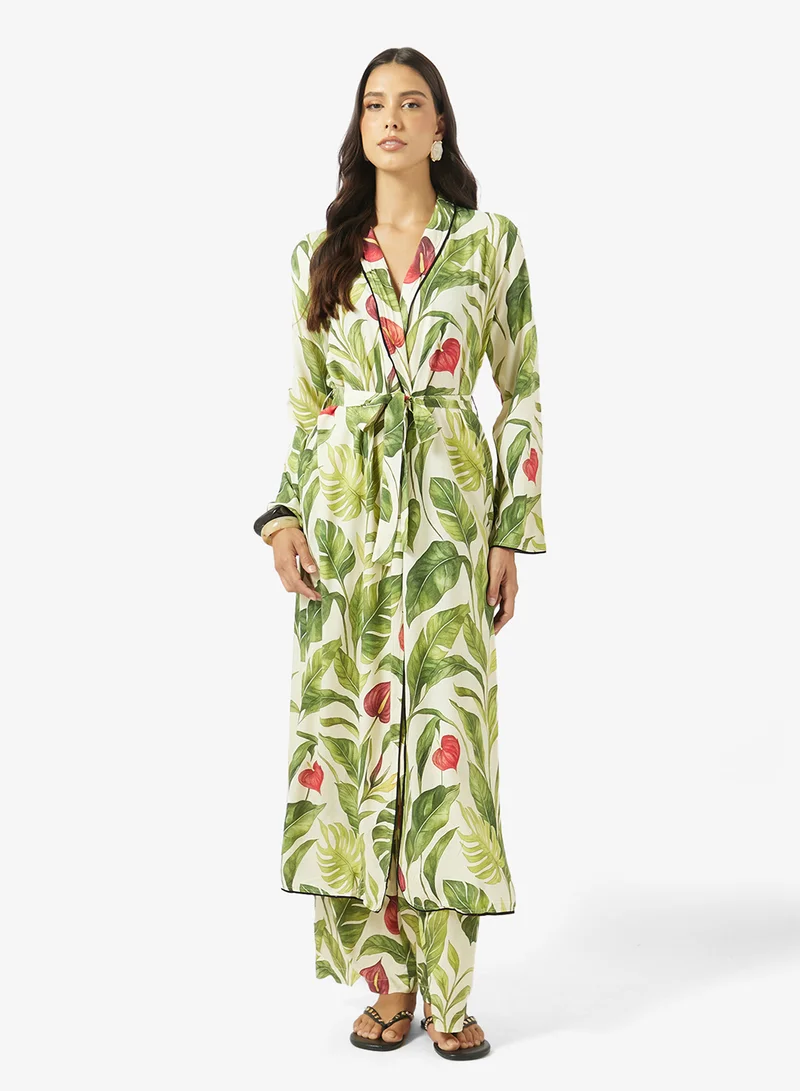 Soleira  Printed Kimono & Pant Set for Women | Best Price UAE