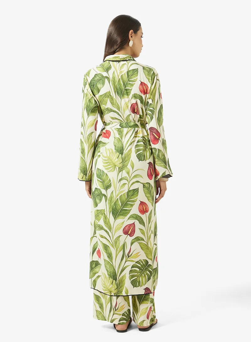 Soleira Printed Kimono & Pant Set