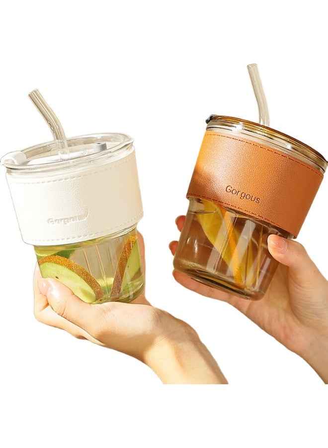 GRASEY Guangyi Glass Cup, Water Cup, Handheld Coffee Mug, Large Capacity Cup, Portable Straw Cup For Students, Travel Cup, Gy7990 - Image 1