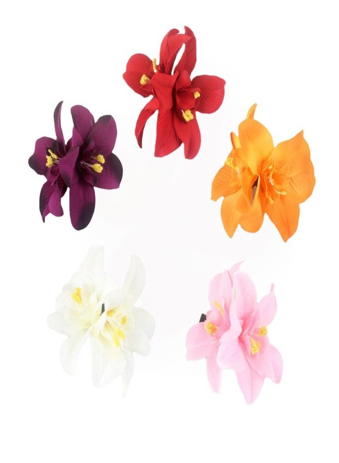 YSSZAM 5Pcs Hawaiian Lily Flower Hair Clip for Women Girls Fashion Bohemian Flowers Hair Accessory for Dancer Bridal Wedding Beach Party - Image 1