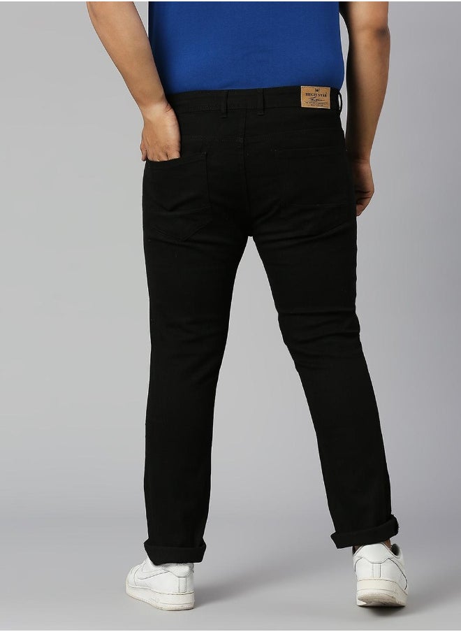 HIGH STAR Men Black Mid Rise Clean Look Regular Fit Jeans  - Image 2