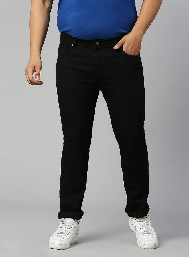 HIGH STAR Men Black Mid Rise Clean Look Regular Fit Jeans