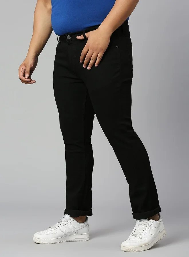 HIGH STAR Men Black Mid Rise Clean Look Regular Fit Jeans