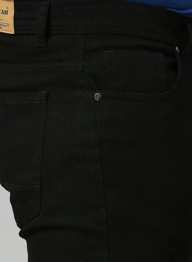 HIGH STAR Men Black Mid Rise Clean Look Regular Fit Jeans