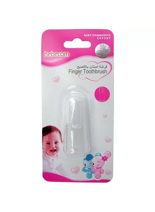 Bebecom Finger Toothbrush 1 Pcs Soft Silicone, Safe Baby Kids Finger Toothbrush, Transparent (0038) - Image 2