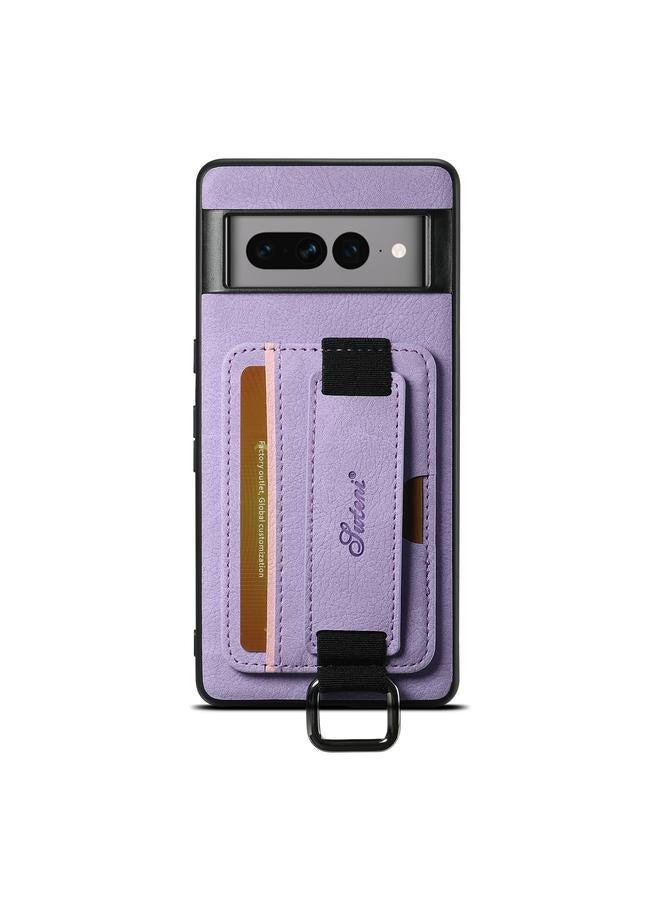 Suteni Case For Google Pixel 7 Pro H13 Litchi Leather Wrist Strap Wallet Back Phone Case - Image 1