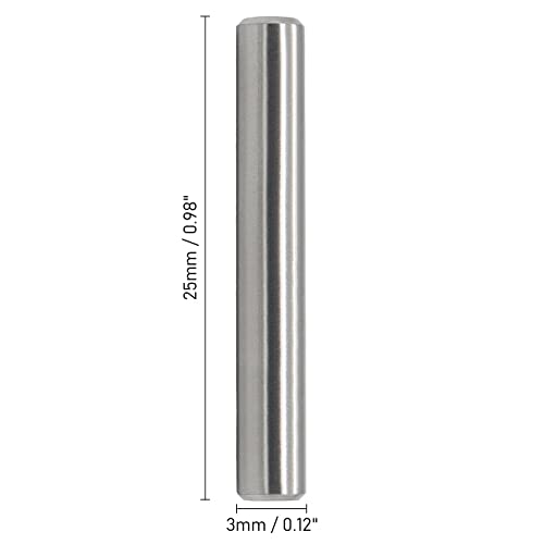 FOCMKEAS 20 PCS Dowel Pins 3 mm Dia. x 25 mm/0.98" Length 304 Stainless Steel Shelf Support Pegs Pin Metal Rod Fasten Elements Used On Location - Image 3