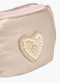 Little Missy Embellished Heart Waist Bag with Zip Closure  - Image 4