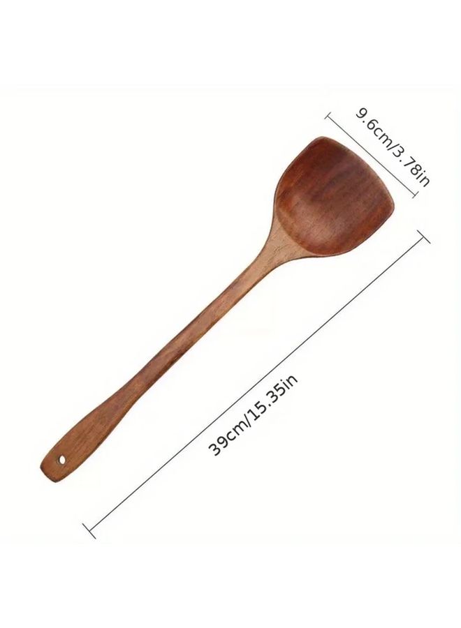 1pc Recycled Wood Spatula Heat Resistant Turner For Non Stick Cookware Pancakes Stir Frying - Image 2