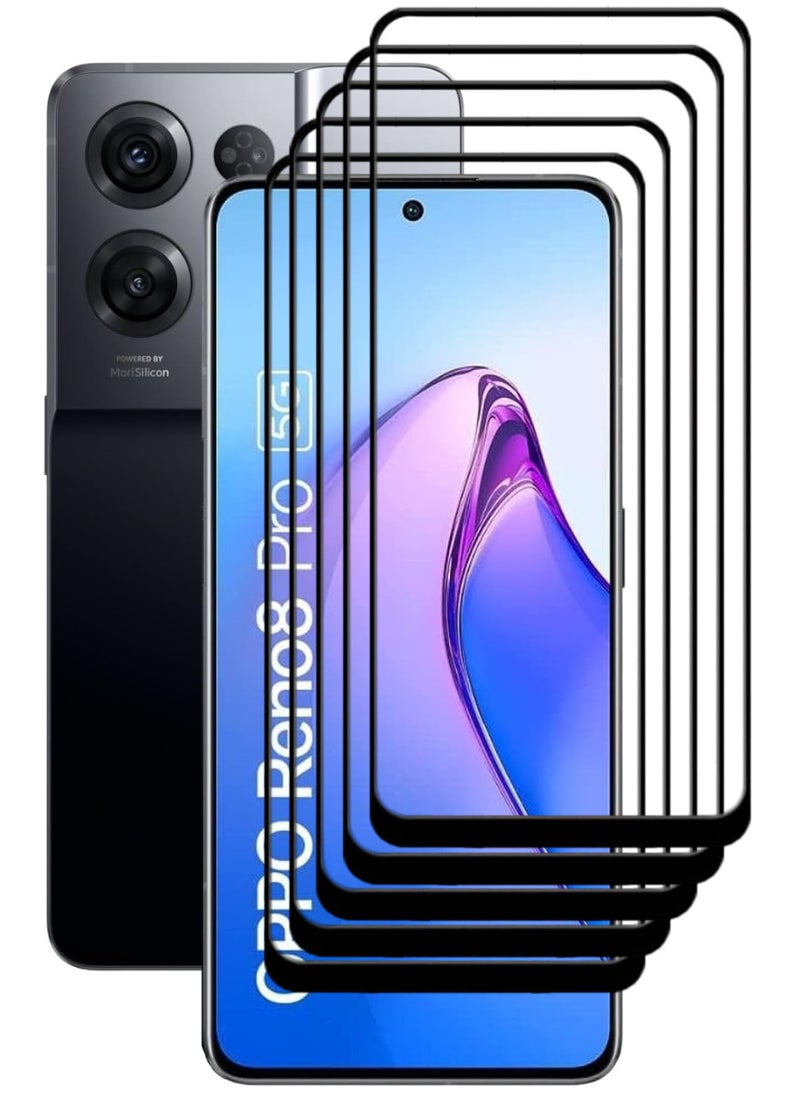 ACLIX 5 Pieces Antistatic ESD Dustproof Premium Quality High Definition Tempered Glass Screen Protector Designed For Oppo Reno8 Pro - Image 1