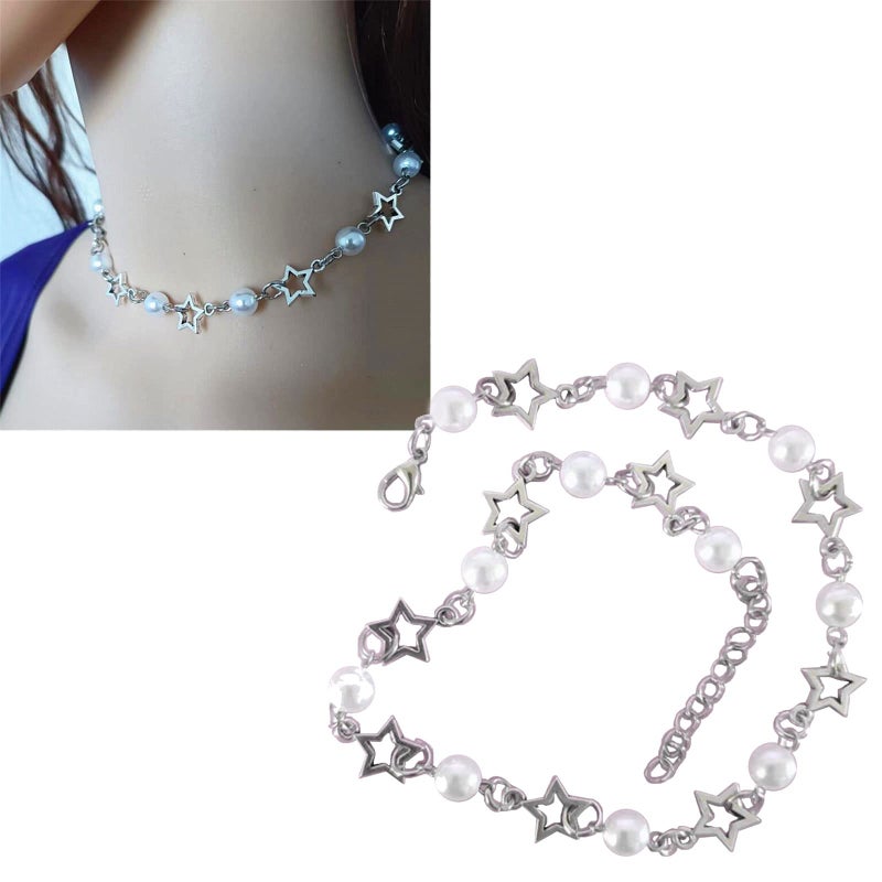 Hollow Star Pendant Necklace For Women Punk Grunge Clavicle Chain Valentines Day Gift - Image 3