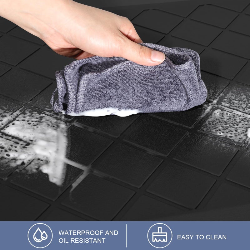 WEZVIX Cushioned Kitchen Mat 2 PCS, Anti Fatigue Kitchen Rugs, Heavy Duty Kitchen Rugs and Mats Non-Skid, Ergonomic Comfort Foam Kitchen Floor Mat for Home, Office, Sink, Laundry - Black - Image 5