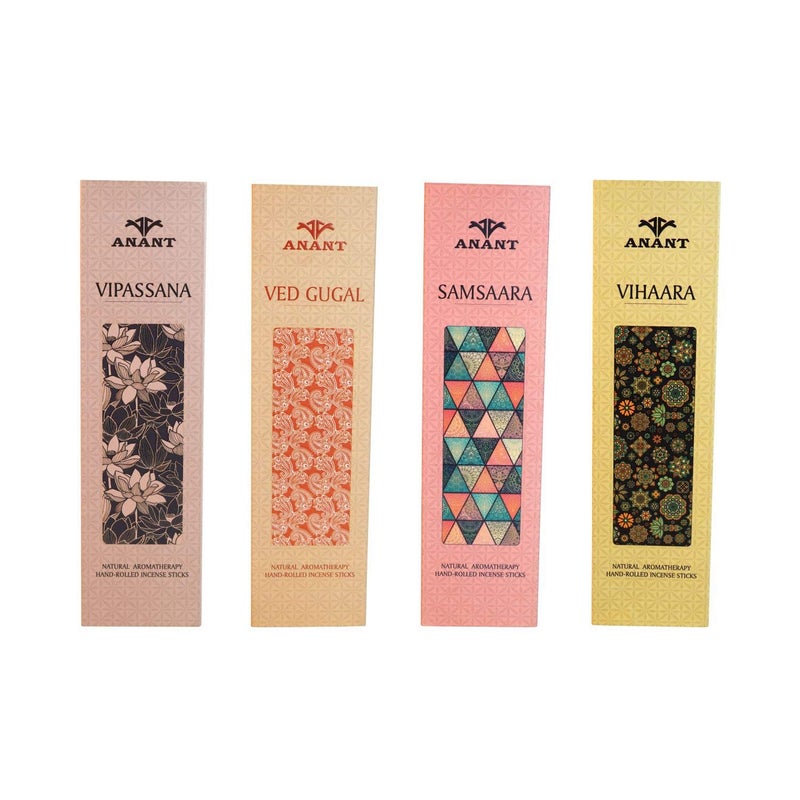 Anant Natural Hand Rolled Premium Fragrance Incense Sticks | Pack of 4 | Samsaara | Vipassana | Ved Gugal | Vihaara | Spiritual Agarbattis - 40 Sticks/Box - Image 2