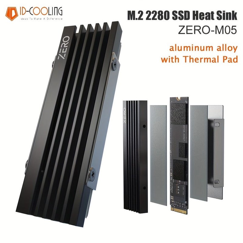 بالوعة حرارة سوداء M2 2280 SSD لتبريد NVME - Image 1