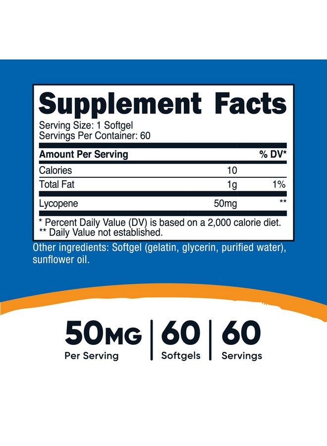 Nutricost Lycopene 50mg Softgels (60 Softgels) - Image 2