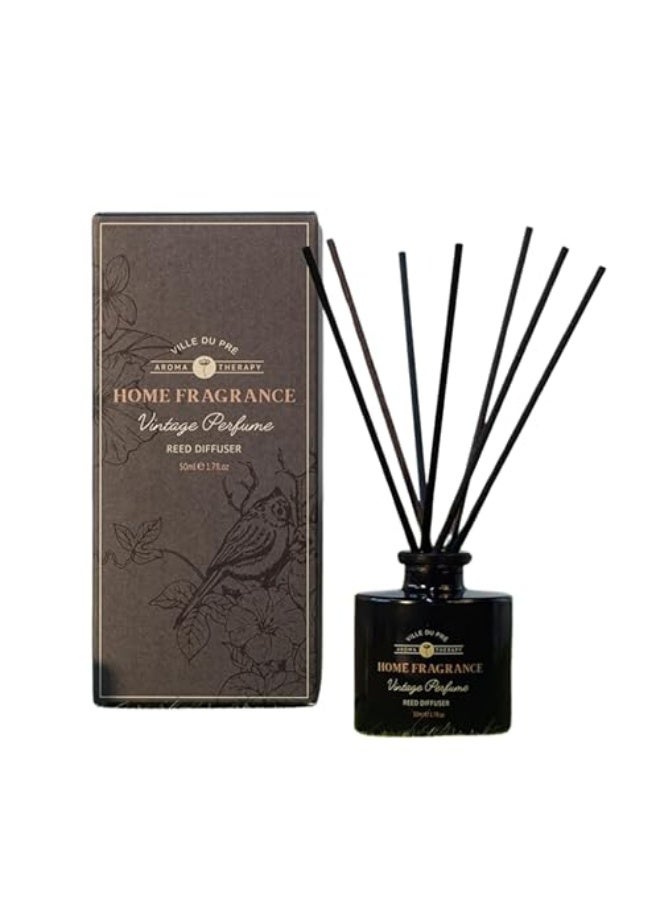 HOME DWELL Ville Du Pre Aroma Therapy - Vintage Perfume 50ml Reed Diffuser- Relaxing Scent for Stress Relief and Calm - Image 1