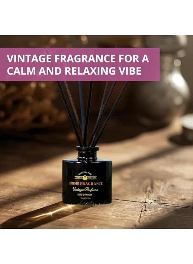 HOME DWELL Ville Du Pre Aroma Therapy - Vintage Perfume 50ml Reed Diffuser- Relaxing Scent for Stress Relief and Calm - Image 3