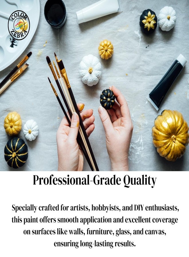 Color Zebra Acrylic Gold Metallic Paint - 250g (Pack of 1) | Metallic Paint for Wall Trim, Furniture, Crafts | Non Toxic Acrylic Metallic Paint for Professional Artists, Hobby Painters & Kids - Image 4