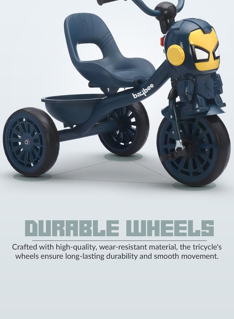 BAYBEE Blaze Baby Tricycle for Kids, Smart Plug n Play Kids Cycle with Music, Light, High backrest & Rear Storage Baskets | Kids Tricycle | Baby Cycle for Kids 2 to 5 Years Boy Girl Blue - Image 4