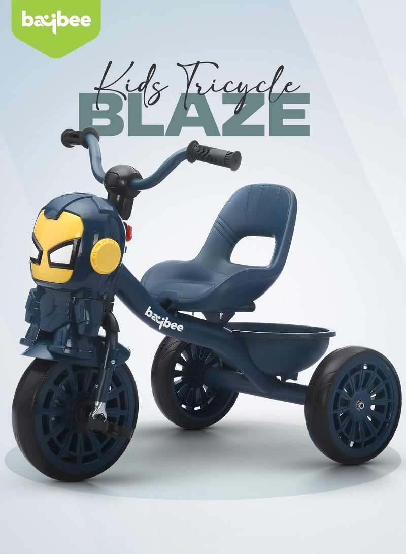 BAYBEE Blaze Baby Tricycle for Kids, Smart Plug n Play Kids Cycle with Music, Light, High backrest & Rear Storage Baskets | Kids Tricycle | Baby Cycle for Kids 2 to 5 Years Boy Girl Blue - Image 2