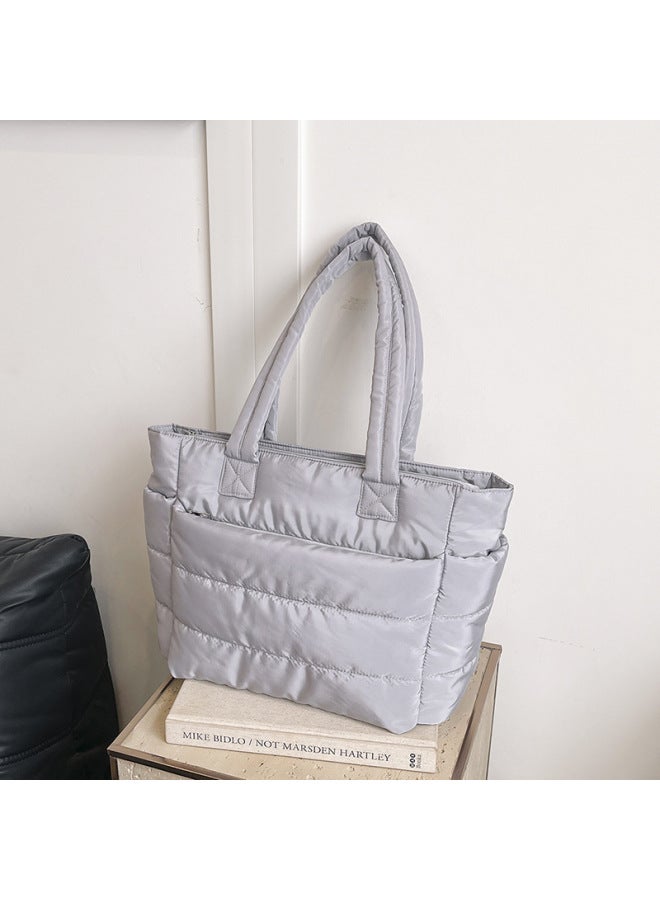 Women's Cotton Tote Bag, Lightweight Computer Bag, Work Clothing Large Capacity Travel Handbag, Shoulder Bag With Customized Logo-Color:Pink-Size:44*16*28  - Image 3