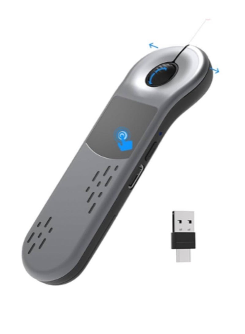 تراديو ماوس هوائي ليزر لاسلكي، جهاز تحكم عن بُعد متعدد الوظائف لتيك توك والعروض التقديمية، وضع مزدوج بلوتوث و2.4G - Image 1