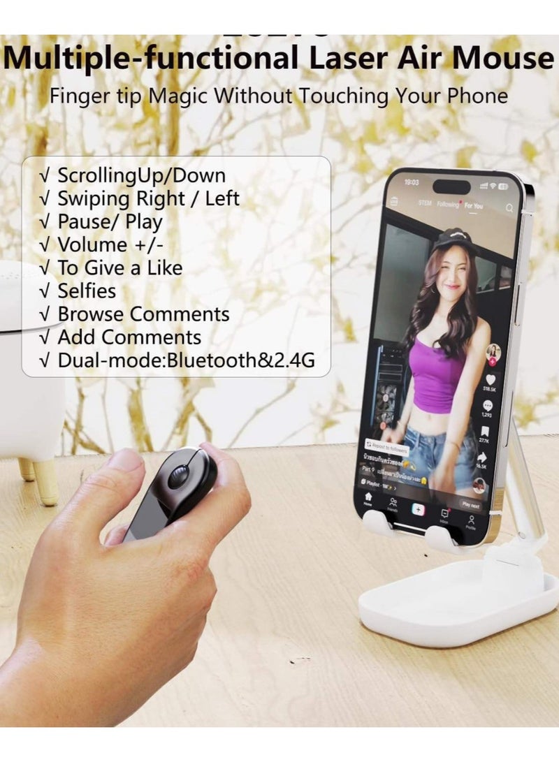 تراديو ماوس هوائي ليزر لاسلكي، جهاز تحكم عن بُعد متعدد الوظائف لتيك توك والعروض التقديمية، وضع مزدوج بلوتوث و2.4G - Image 5