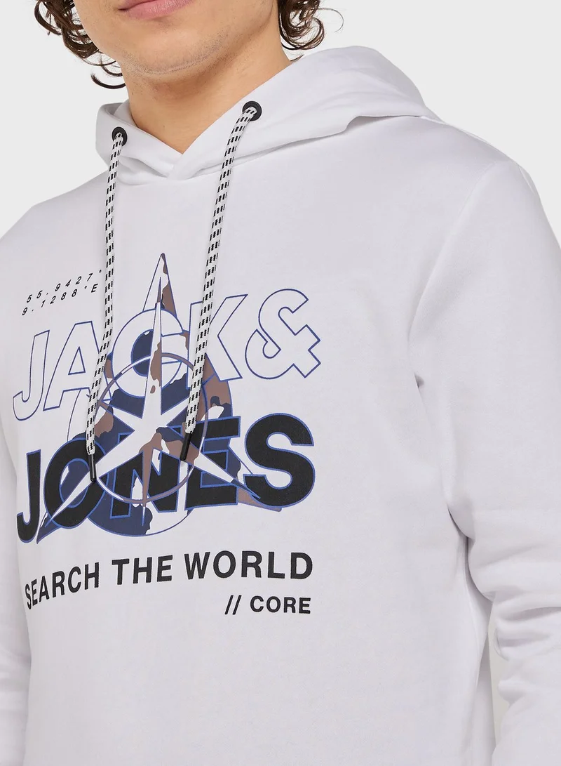 JACK & JONES Logo Print Hoodie