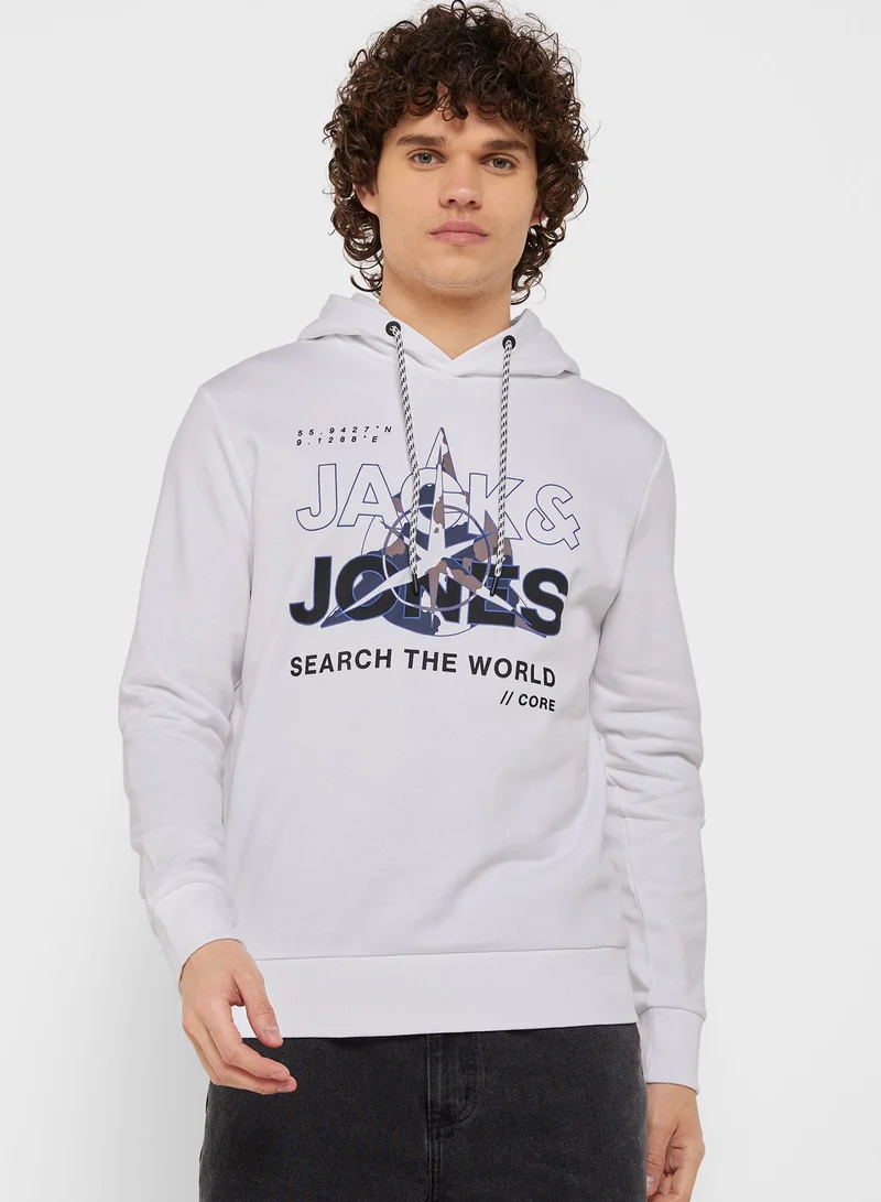 JACK & JONES Logo Print Hoodie