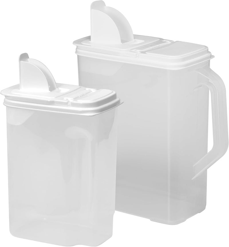 Buddeez Pet Food Storage Containers - 2 Count Bird Seed Dispenser with Pour Tight Lids and Easy Pour Spouts, 8 Qt and 3.5 Qt, Bird Seed Storage for Small and Large Feed, BPA Free - Image 1