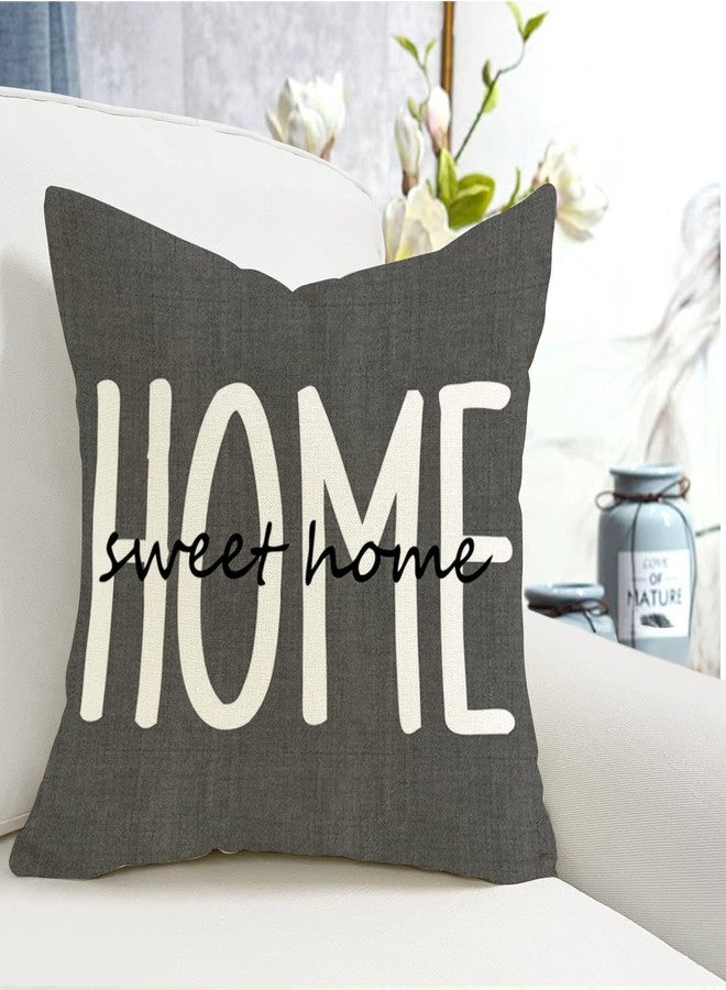 YCOLL Farmhouse Pillow Covers 18x18 Set of 4 Throw Pillow Covers Rustic Linen Decorative Pillows Square Cushion Covers for Home Decor - Image 5
