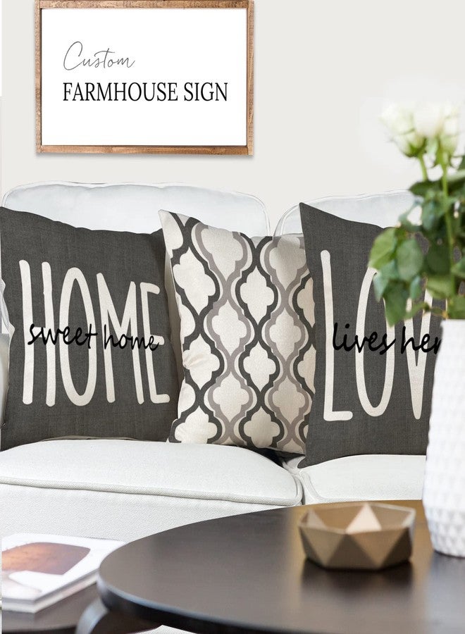YCOLL Farmhouse Pillow Covers 18x18 Set of 4 Throw Pillow Covers Rustic Linen Decorative Pillows Square Cushion Covers for Home Decor - Image 4