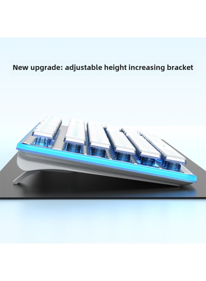 Ultra-Thin Wired Mechanical Keyboard Waterproof Silent For Gaming Office Desktop Laptop Universal Metal Material With Stand-Color:Mouse And Keyboard Suit: Black White Black 6 Keys Wrangler Mouse - Image 3