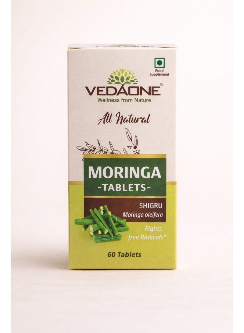 VEDAONE Moringa Tablets 750mg (60 Tablets) | 100% Organic Superfood | Immunity, Energy & Digestion Support - Image 3