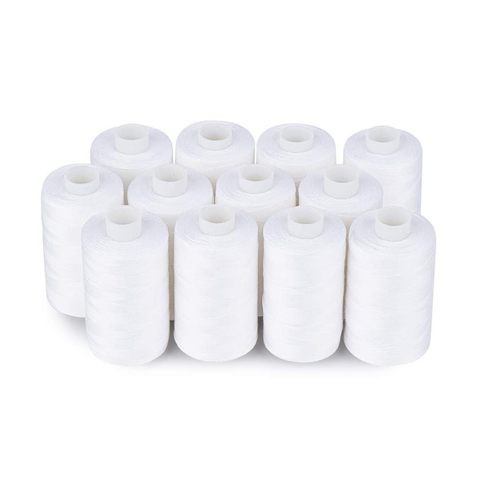 ALL PURPOSES COTTON QUILTING THREAD 50S3 THREAD FOR PIECING SEWING ETC 550 YARDS EACH 12 WHITE