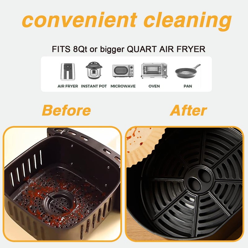 Ailun 9inch Round Air Fryer Disposable Paper Liners, 100PCS Non-Stick Air Fryer Parchment Liner, Oil Resistant, Waterproof, Food Grade Baking Paper for 5-10 QT Air Fryer Baking Roasting Microwave - Image 3
