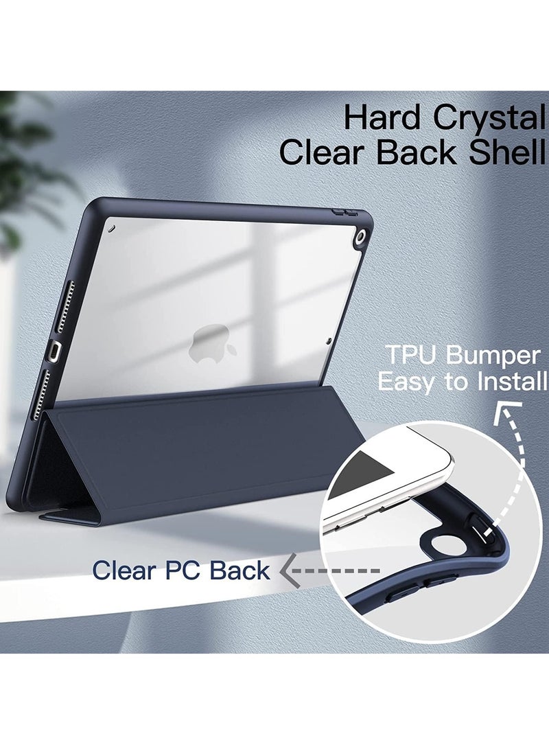 TIGER Case Compatible with iPad 10.2-Inch (9th/8th/7th Generation, 2021/2020/2019) – Slim Shockproof Stand Cover with Pencil Holder, Clear Transparent Back Shell, Navy Blue - Image 3