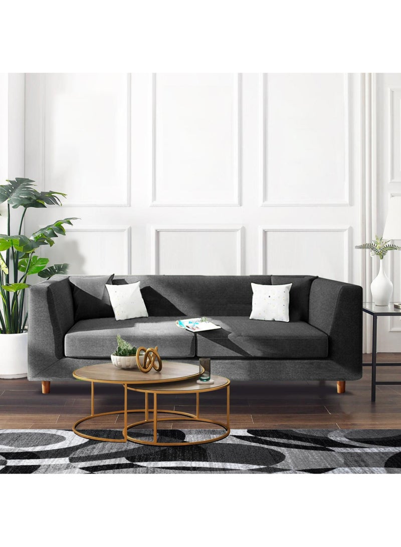 Karnak Alron 3 Seater Velvet  Sofa – Grey
