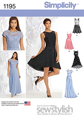 Simplicity 1195 Womens Evening Special Occasion and Cocktail Dress Sewing Pattern Sizes 412