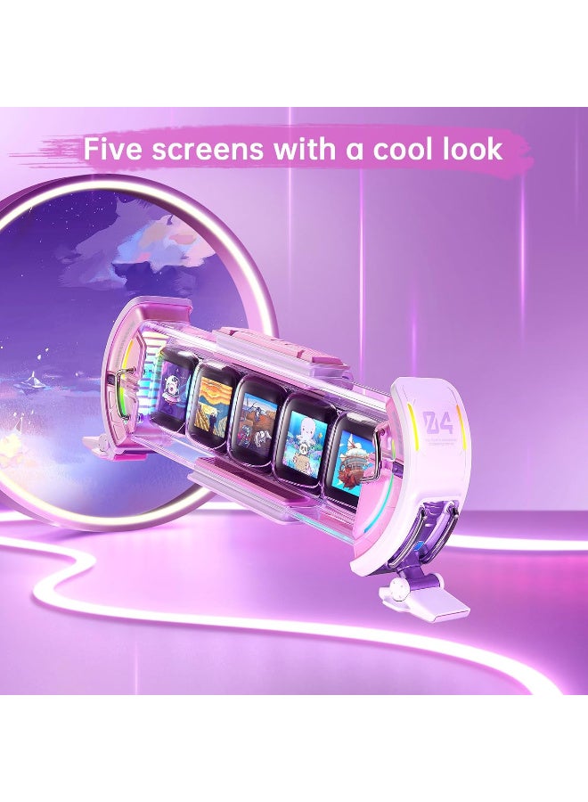 ديفوم تايمز جيت - ساعة رقمية لطيفة للالعاب مع تطبيق ذكي، تدعم التنبؤ بالطقس، سوق الاسهم/سعر الصرف، وسائل التواصل الاجتماعي، عرض فني بكسل للاعبين وديكور المكتب المنزلي (بينك) - Image 3