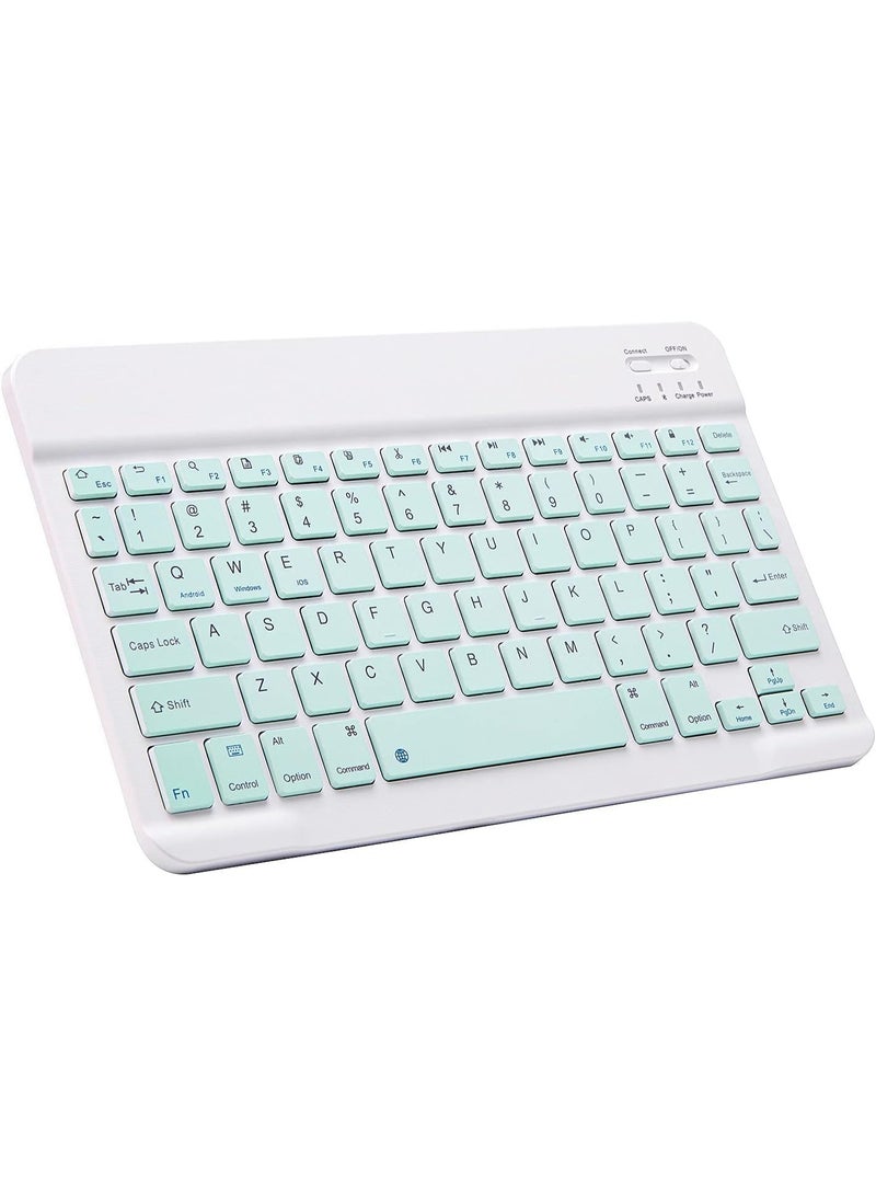 Ultra-Slim Portable Rechargeable Bluetooth Keyboard – Mini Wireless Arabic/English Keys – 150 Hours Battery for iPad, iPhone, Samsung, Android Tablets & Smartphones (Light Green, 10 inch)  - Image 2